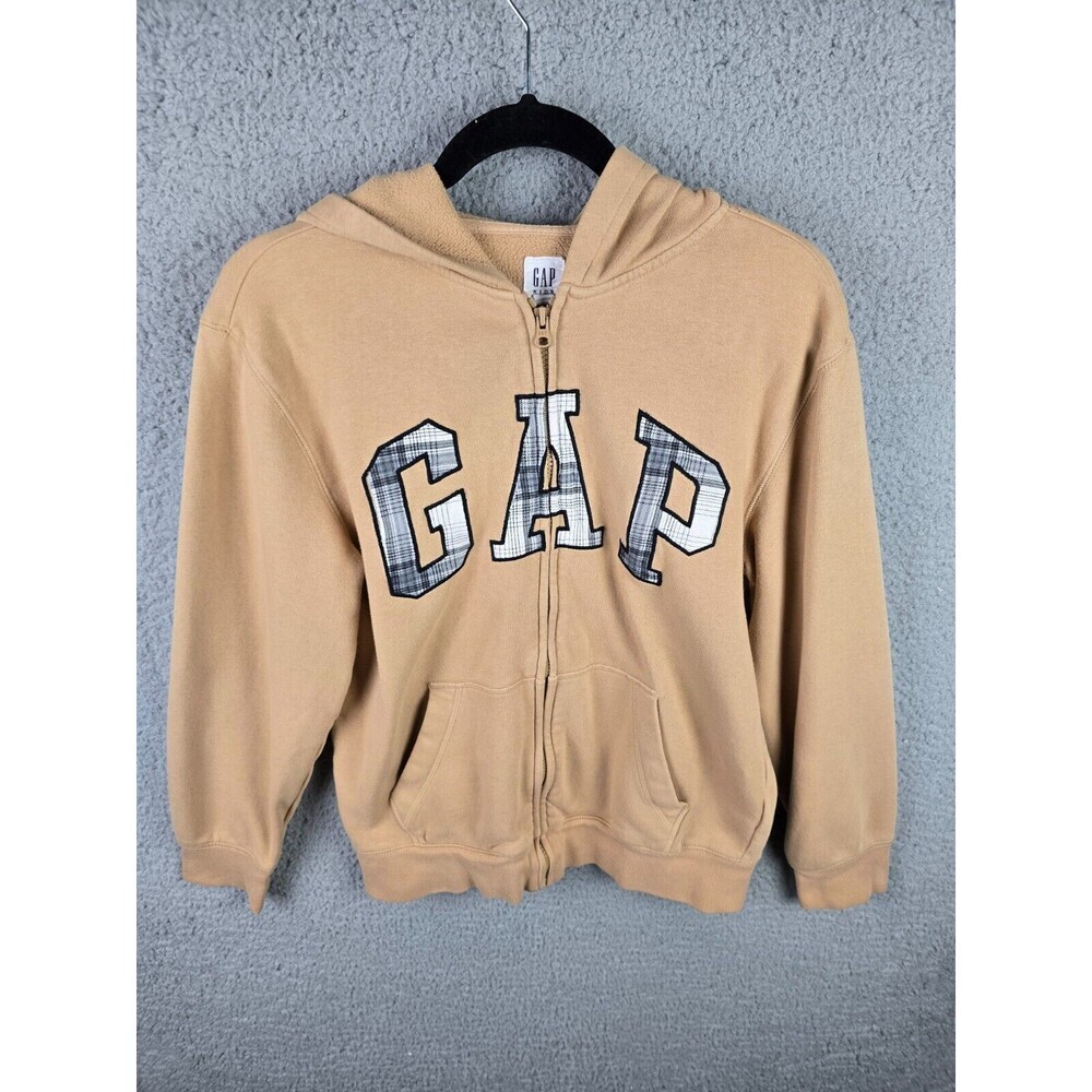 Gap Kids Hoodie Girls XXL Light Brown Embroidered Spell Out Logo Cotton